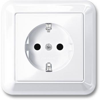 Merten ATELIER-M Steckdose mit Vollplatte und KS aktivwei§ gl_nzend MEG2300-1225