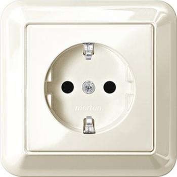 Merten ATELIER-M Steckdose mit Vollplatte und KS wei§ gl_nzend MEG2300-1244
