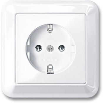 Merten ATELIER-M Steckdose mit Abdeckplatte aktivwei§ gl_nzend MEG2301-1225