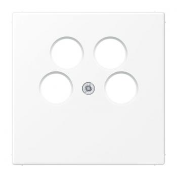 Jung Abdeckung für 4-Loch SAT-TV-Steckdose (Ankaro), Thermoplast lackiert, Serie LS, schneeweiß matt LS990-4SAT2WWM