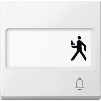 Merten System M Wippe mit Schriftfeld+Symbol Klingel polarwei§ matt MEG3365-0419