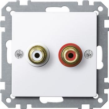 Merten Steckdose fŸr Audio Anschluss, aktivwei§ gl_nzend, System M MEG4350-0325