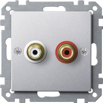 Merten Steckdose fŸr Audio Anschluss, aluminium, System M MEG4350-0460