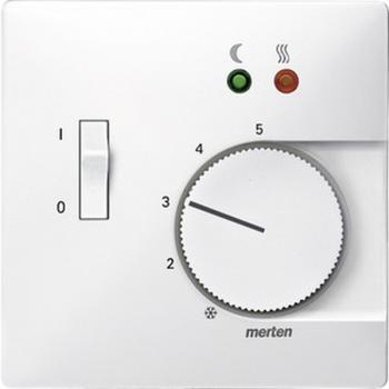 Merten Zentralplatte für Fußbodentemperaturregler-Einsatz mit Schalter, polarweiß, System Fläche 537519