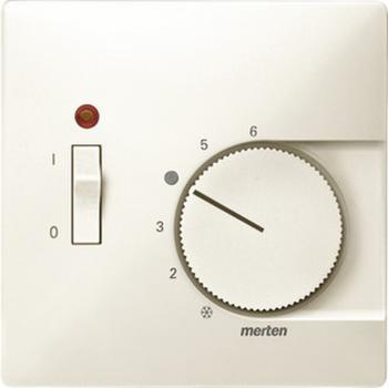 Merten Zentralplatte für Raumtemperaturregler-Einsatz mit Schalter, weiß, System Fläche 539744