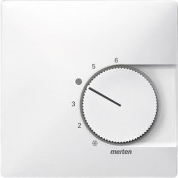 Merten Zentralplatte für Raumtemperaturregler-Einsatz mit Wechselkontakt, polarweiß, System Fläche 537419
