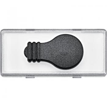 Merten Gro§es Schriftfeld mit tastbaren Kontrast-Symbol fŸr Wippen und Steckdosen mit Schriftfeld, Licht, klar 434791