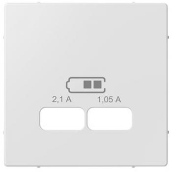 Merten Zentralplatte fŸr USB Ladestation-Einsatz, aktivwei§ gl_nzend, System M MEG4367-0325