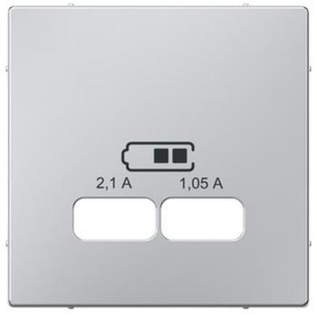 Merten Zentralplatte fŸr USB Ladestation-Einsatz, aluminium, System M MEG4367-0460