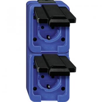 Merten SCHUKO-Doppel-Steckdose, senkrecht, blau, Schlafgest 229286