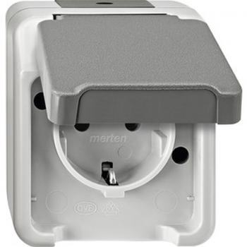 Merten AQUASTAR Steckdose mit KS lichtgrau MEG2300-8029