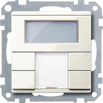 Merten Taster 2fach plus mit Raumtemperaturregler, weiß glänzend, System M MEG6212-0344