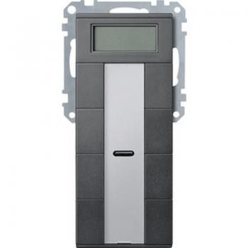 Merten Taster 4fach plus mit Raumtemperaturregler, anthrazit, System M MEG6214-0414