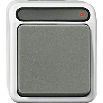 Merten AQUASTAR Taster mit Meldekontakt Schlie§er lichtgrau MEG3154-8029