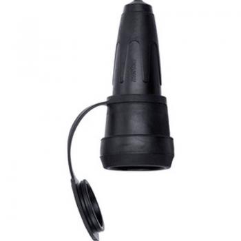 Merten Vollgummi-SCHUKO-Kupplung mit Schnappkragen und Klappdeckel, schwarz 172993