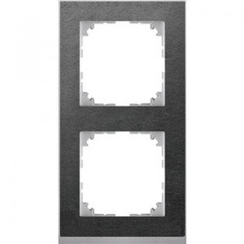 Merten M-Pure Decor-Rahmen, 2fach, Schiefer/aluminium MEG4020-3669
