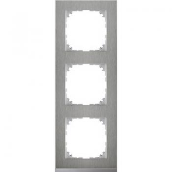 Merten M-Pure Decor-Rahmen, 3fach, Edelstahl/aluminium MEG4030-3646