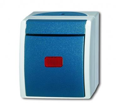 B+J ocean¨ Wippkontrollschalter mit Glimmlampe, grau/blaugrŸn 2601/6 SKW-53