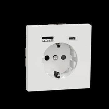 Merten Steckdose mit USB Ladeger_t, Lotoswei§, System Design MEG2367-6035