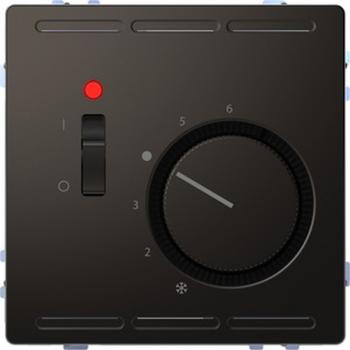Merten Raumtemperaturregler 230V mit Schalter und Zentralplatte, Anthrazit, System Design MEG5760-6034