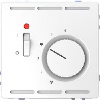 Merten Raumtemperaturregler 24 V mit Schalter und Zentralplatte, Lotosweiß, System Design MEG5761-6035