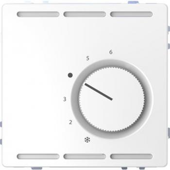 Merten Raumtemperaturregler 24V mit Wechselkontakt und Zentralplatte, Lotosweiß, System Design MEG5763-6035