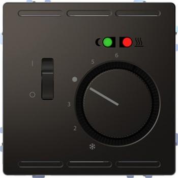 Merten Fußbodentemperaturregler 230V mit Schalter und Zentralplatte, Anthrazit, System Design MEG5764-6034