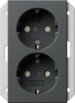 Gira SCHUKO 2f SH f. UP-Dose 1,5f System 55 Anthrazit 273528