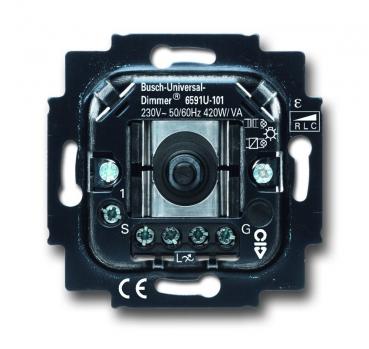 B+J Busch-Dimmer®, UP-Geräte, Dimmer, min. 60 W/VA, max. 420 W/VA,  6591 U-101