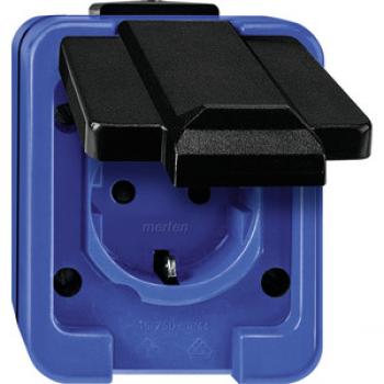 Merten SCHUKO-Steckdose mit Schraublemmen blau, Schlagfest 279075