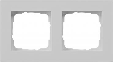 Gira E2 Abdeckrahmen 2-Fach flach Grau matt 0212375