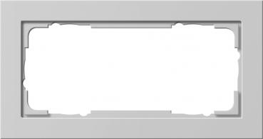 Gira E2 Abdeckrahmen 2-Fach ohne Mittelsteeg Grau matt 100237