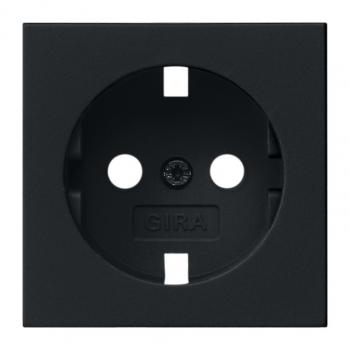 Gira System 55 Abdeckung Steckdose (ohne Unterteil) Schwarz matt 092005