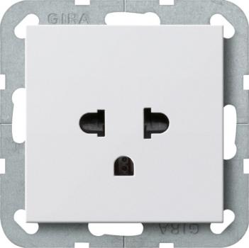 Gira Steckd. Schutz EURO-US 16 A System 55 Reinweiß m 284027
