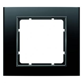 Berker B.3 Rahmen 1-Fach Alu, schwarz/anthrazit 10113005