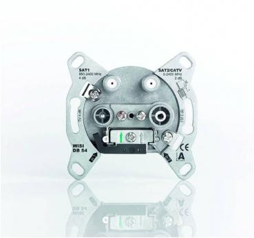 Wisi DB54 Stichdose Sat 4f Twin 2 x F-Stecker