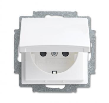 B+J balance SI Steckdose mit Klappdeckel und KS alpinweiss 20 EUKB-914