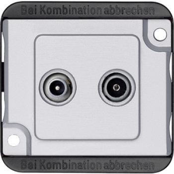 Merten BK-/Sat-Antennenstichdose, 2fach, mattsilber, PANZER 299460