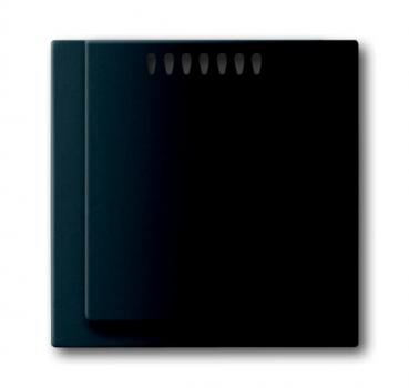 B+J Zentralscheibe, schwarz matt, impuls, Bedienelemente fuer Dimmer 6541-775