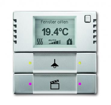 B+J Bedienelement 2/4-fach, mit RTR, edelstahl, Busch-Installationsbus KNX, FanCoil-Regler 6128/28-866
