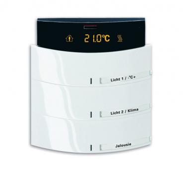 B+J Bedienelement 3/6-fach, mit IR-Schnittstelle und RTR, studioweiss hochglanz, Busch-Installationsbus KNX, Busch-triton Bedienelemente 6321/38-24G