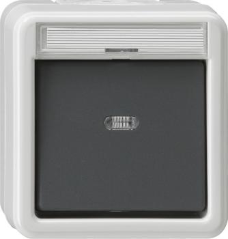 Gira IP44 WG Wippschalter Kontroll Wechselschalter Aufputz Grau 011630