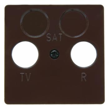 Berker Zentralplatte fuer Antennen-Steckdose 2Loch braun, glaenzend Zentralplattensystem 148601
