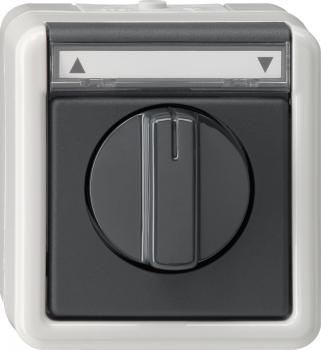 Gira IP44 WG SchalterTaster Jalousie 1pol Aufputz Grau 015430