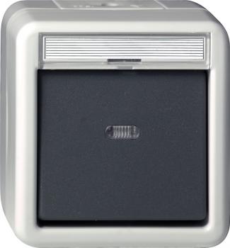 Gira IP44 WG Wipptaster WechslerAufputz Grau 015630