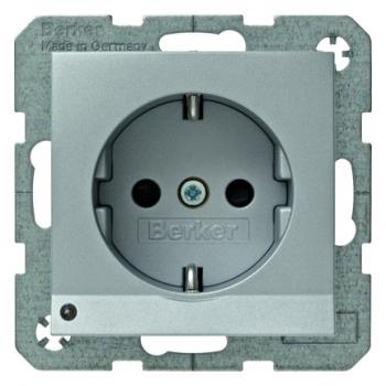 Berker Steckdose SCHUKO mit LED-Orientierungslicht alu, matt Berker B.7 41091404