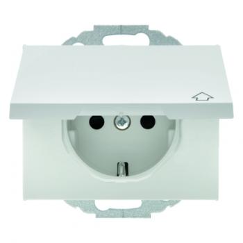 Berker K.1 Steckdose mit Klappdeckel polarweiss, glaenzend  47477109