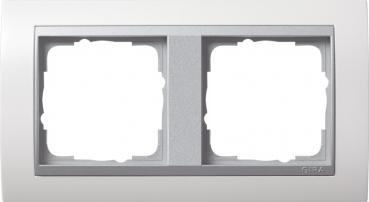 Gira Abdeckrahmen 2fach für Farbe Alu Gira Event Reinweiß matt 021271