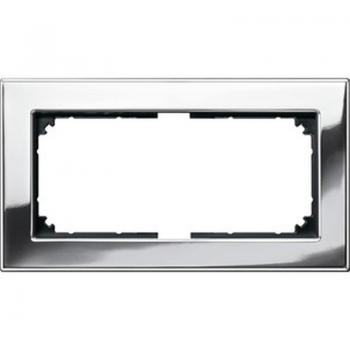 Merten M-PLAN-Metallrahmen, 2fach ohne Mittelsteg, Chrom 475839