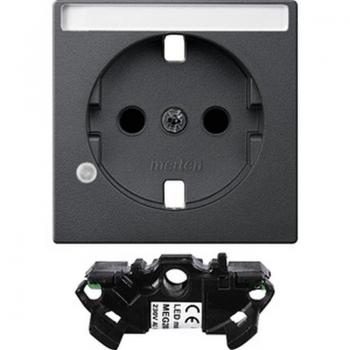 Merten Erweiterungsset Kontrolllicht fuer SCHUKO-Steckdosen, anthrazit, System M MEG2333-0414